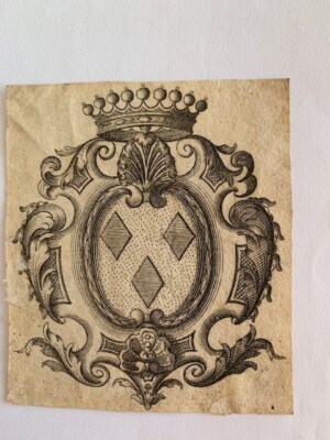 Exlibris MARGUE, M0773, 83 x 68 mm, 18. Jh., ohne Namen