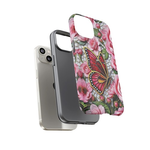 Rose Tough Case Butterfly Mosaic Pink iphone 16 15 14 13 S25 S24 S23 S22 - 第 63/240 張圖片