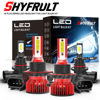 For Ford F 150 2004-2014 10000k-LED Headlight Hi/Lo + Fog Light Bulbs Combo 4x