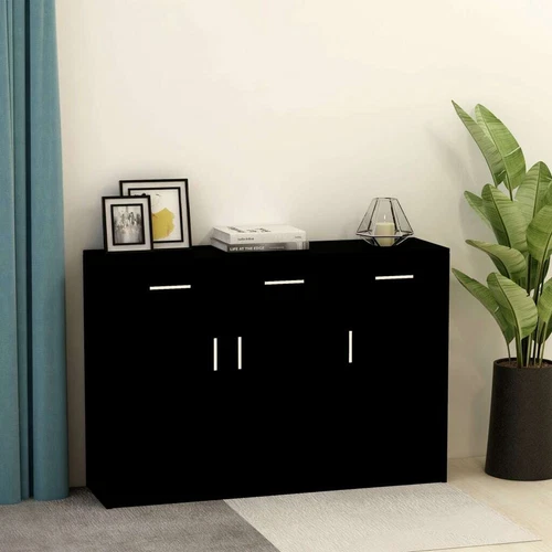 vidaXL Aparador de Aglomerado 3 Cajones Armario Auxiliar Mueble Multicolor - Imagen 8 de 21