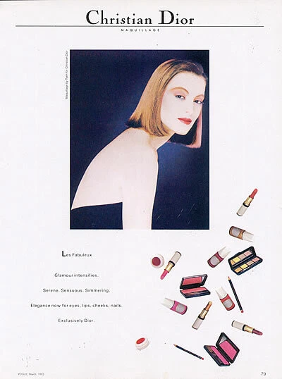 PUBLICITÉ MAGAZINE 1 page maquillage Christian Dior Tyen Maquillage Les Fabuleux 1982