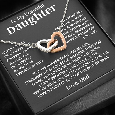 To My Daughter Necklace, Daughter Father Necklace, Daughter Gift From Dad
