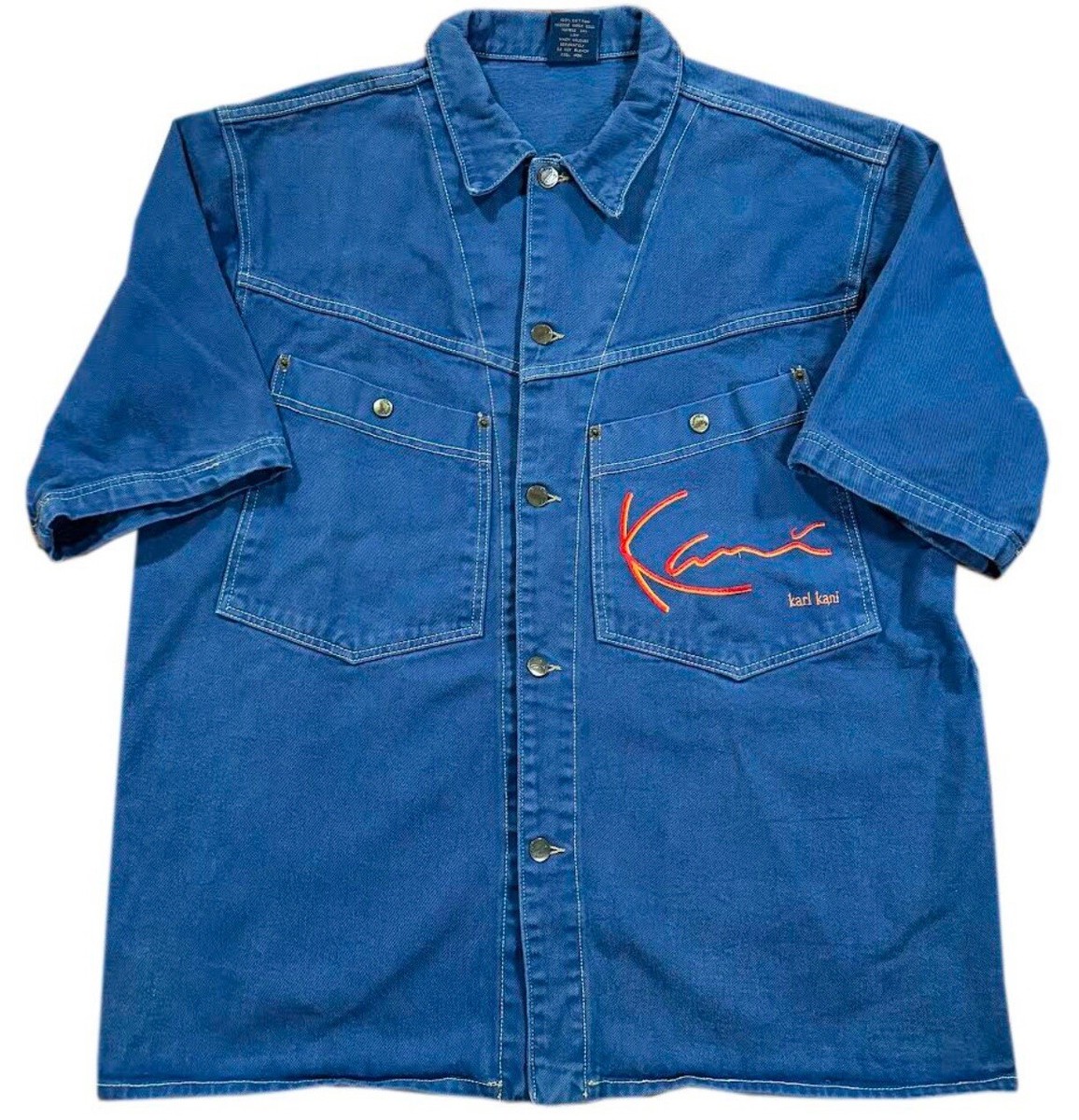Vintage Karl Kani Denim Spell Out Top Size L Tupac | eBay