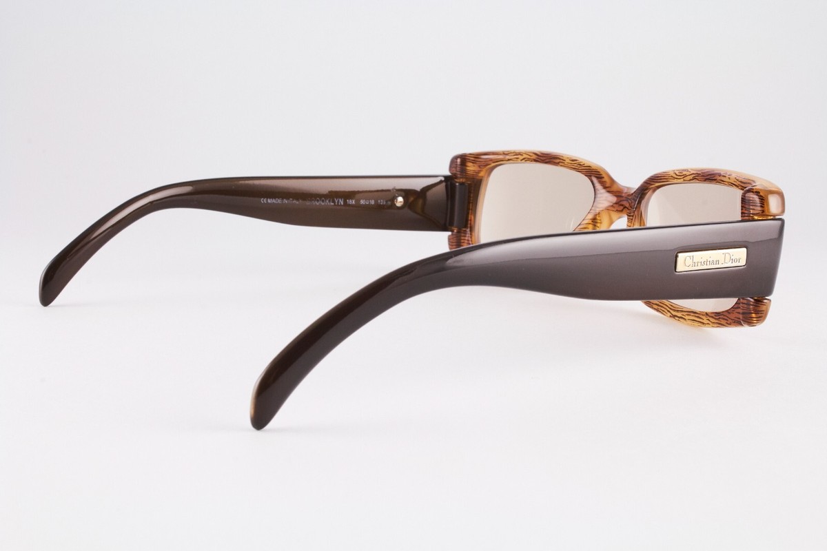 Rare Authentic Christian Dior BROOKLYN 18X 50mm Marble Brown  display picture 3