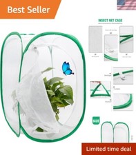Portable Butterfly Habitat Cage with Foldable Insect-Proof Net - 15.7 x 15.7 ...