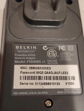 Belkin F5D4085 Black Version 1 genuine  Powerline AV500 network Adapter