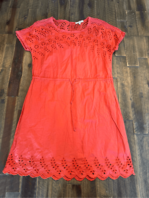 madewell red eyelet dress Madewell wildfield eyelet red dress size 0 100% cotton breathable  lightweight
