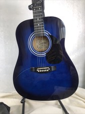 Encore Acoustic Guitar En155blmoft Dreadnought Blueburst + Bag, Strap, & Stand