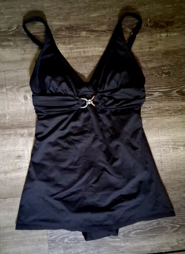 NEW Michael Kors Sz 6 Swimdress Swimsuit Black Chain Link Swimdress