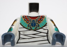 Lego White Torso Female Scarab Collar Bandage Wrappings Mummy