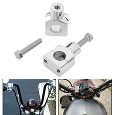 Chrome Motorcycle 1'' Handlebar Risers Clamps For Harley Honda Suzuki Yamaha