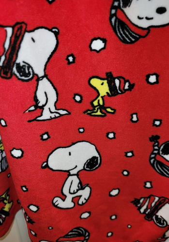 Peanuts Women's Fleece Pajama SET Snoopy Woodstock Snow Winter size XL - Picture 10 of 24