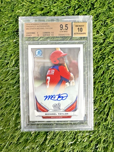 2014 Bowman Chrome MICHAEL TAYLOR 1st On Card Auto BGS 9.5/10 B