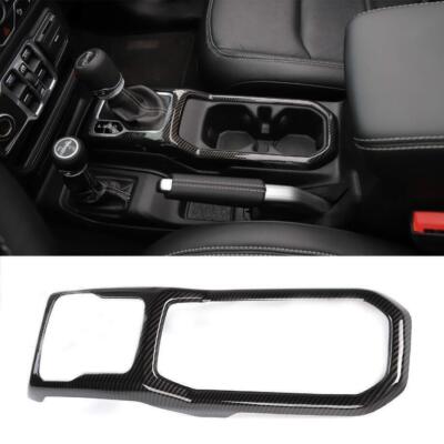 For 2018-2023 Jeep Wrangler JL Carbon Fiber Gears Panel Shift Cover Decor Trim