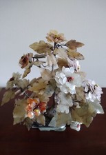 Oriental Stone Bonsai Jade Tree, 13.5" Tall, 12.5" Long, 8" Wide