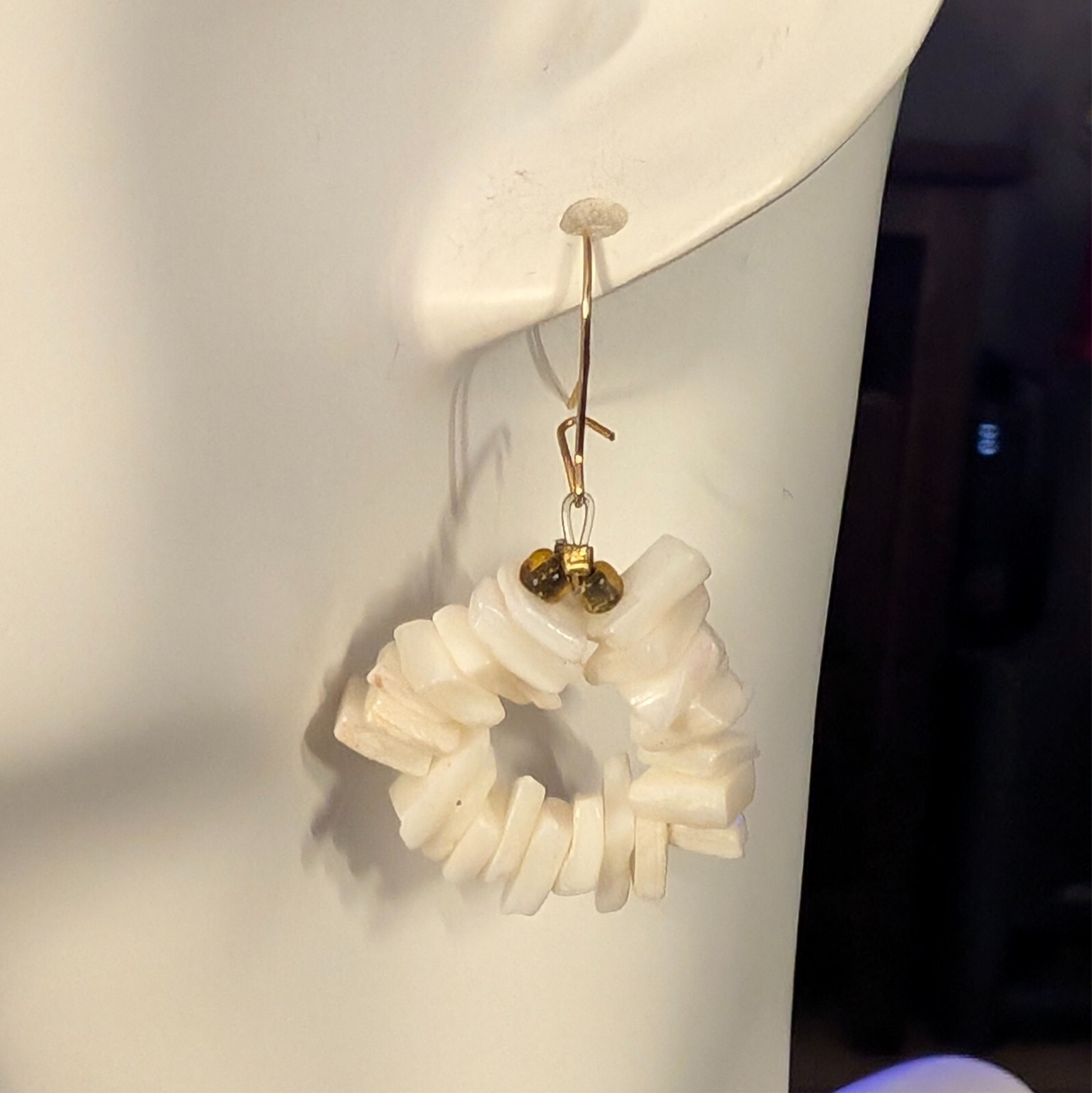 Chipped Puka Shell Earrings - image 2