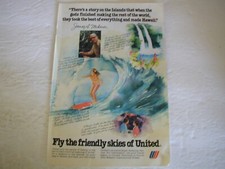 1979 UNITED AIRLINES, BELL SYSTEM WALL ART 2 SIDED VINTAGE PRINT AD L030