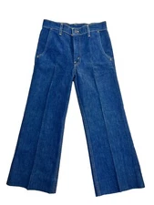 Levis x Fresh Produce Blue Sz 27 Orange Tab Womens Cropped Wide Leg Vintage