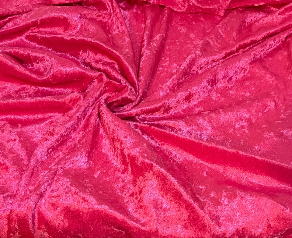 Stretch CRUSH PANNE VELVET Sewing Fabric .917 Yds (33") x 58" FUCHIA Pink Solid - Image 2 of 2