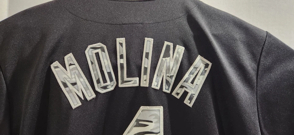 Yadier Molina St. Louis Cardinals Majestic Men XL Black Camo Jersey MLB Genuine - Image 2 of 4