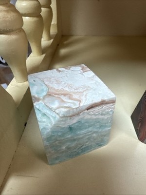 Beautiful Cube Shape Blue Aragonite Caribbean Crystal, promote calming perfect