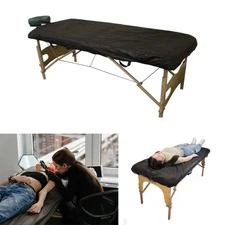 20-100 Count Disposable Fitted Massage Table Sheets Bed Covers 82" x 35" Black