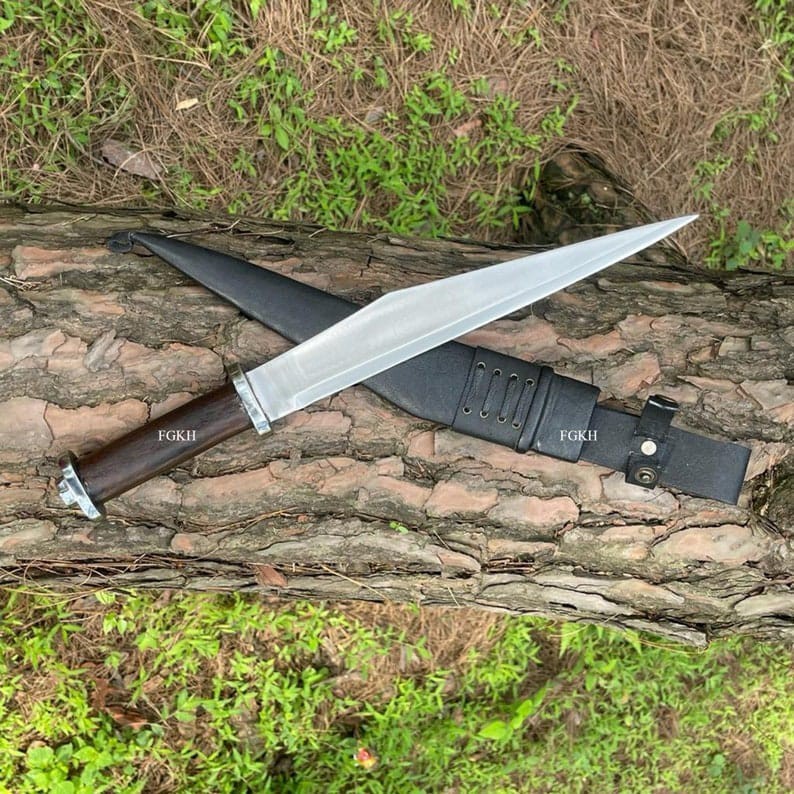 Custom Handmade Carbon Steel Blade Survival Seax Knife | Huntinf Knife Camping