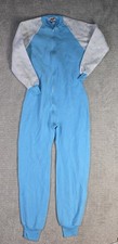 Vintage Dr Denton M Blue One Piece Blanket Sleeper Adult Hearts RARE Zip