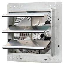 600 CFM Silver Electric Powered Gable Mount Shutter Fan/Vent