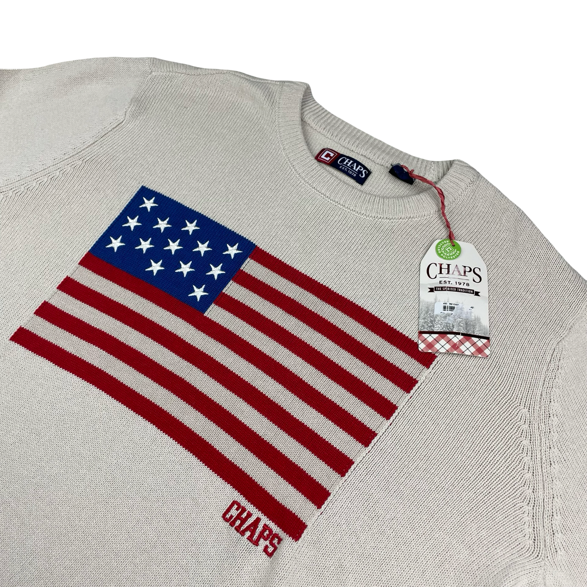 NEW Chaps Ralph Lauren Men's American Flag USA Knit Sweater