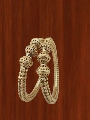 Indianerschmuck vergoldet Armreif Bollywood Ethno golden Daily Wear Armreifen - Bild 1 von 4