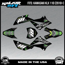 Graphics Kit for Kawasaki KLX110 KLX110R/RL (2010-2024) Rebel Series - Green