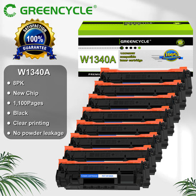 GREENCYCLE 8 Pack W1340A Toner Cartridge With Chip For HP 134A M209dw MFP M234dw