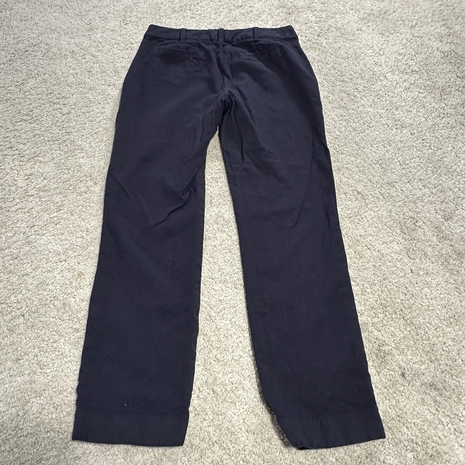 Tory Burch Vestito Pantalone Donna 2 Blu Feltro Vita Media Slim Gamba Dritta