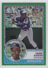 2018 Topps Silver Pack 1983 Design Chrome Series 1 Green 54/99 Hank Aaron 3y0