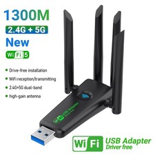 1300Mbps WiFi USB Adapter Dual Band 2.4G/5Ghz Wi-Fi Dongle USB3.0 High-Speed 802