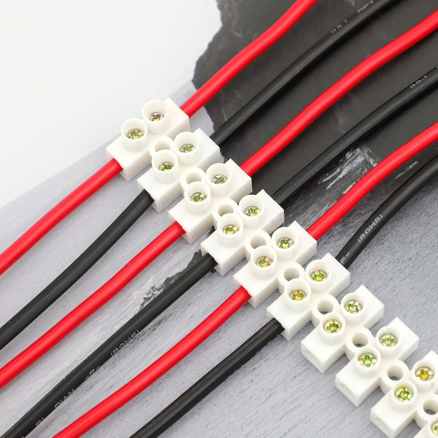 12 Position Terminal Block Set White Flame Retardant For Power Supply Cables