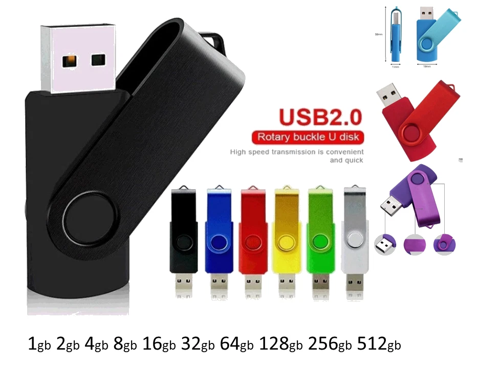 32GB 16 8GB 4GB 2GB 1 GB USB Swivel Flash Memory Stick Pen Drive Storage Fast