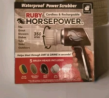 Ruby Horsepower Cordless Rechargeable Handheld Power Scrubber – Spinning Brush