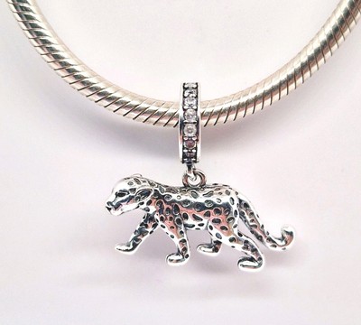 🩷 Snow Leopard Dangle Charm S925 Genuine Sterling Silver 🩷 UK