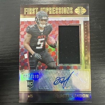 2022 Panini Illusions Drake London number match Rookie Patch Auto 5/199