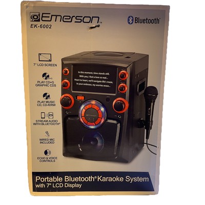 Emerson Portable Bluetooth Karaoke System w/ 7in. LCD Display (EK-6002) Open Box
