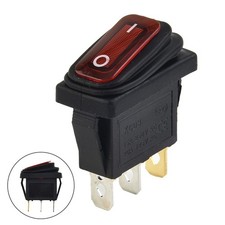 Switch Rocker Button 3Pin Accessory Decoration High Power KCD3 Red Tool