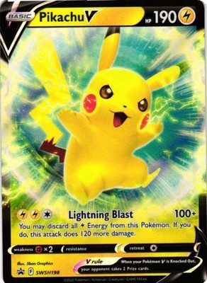 Pikachu V SWSH198 Holo Promo Sword & Shield Promo Pokemon Near Mint