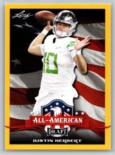 2020 Leaf Draft Justin Herbert All American YELLOW BORDER  RC #63