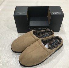 Perry Ellis Men's MicroSuede Clog Slippers w Spring Foam Cushion Insole XL 11-12