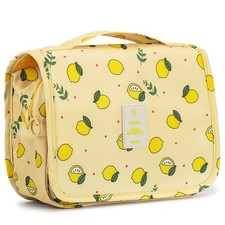 Women's Hanging Travel Toiletry Bag Cosmetic Organizer Makeup Pouch Lemon
