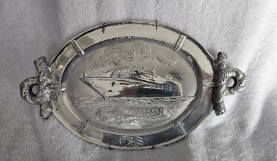 Vintage 1997 Dawn Princess Maiden Cruise Cast Aluminum Tray By Robert Dennison