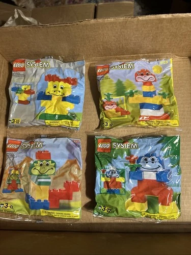1997 Lego System #02121-02122-02123-02127 Four Factory Sealed  Animal Set Bags
