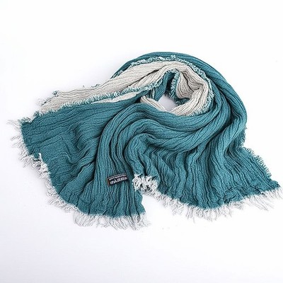 Crinkle Schal Krinkelschal Moshi Sweden Baumwolle Viskose türkis weiß 30x200 cm